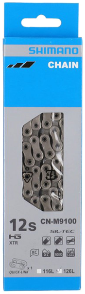 Shimano Kette XTR CN-M9100 HG 12-Gang 138 Glieder Quick-Link