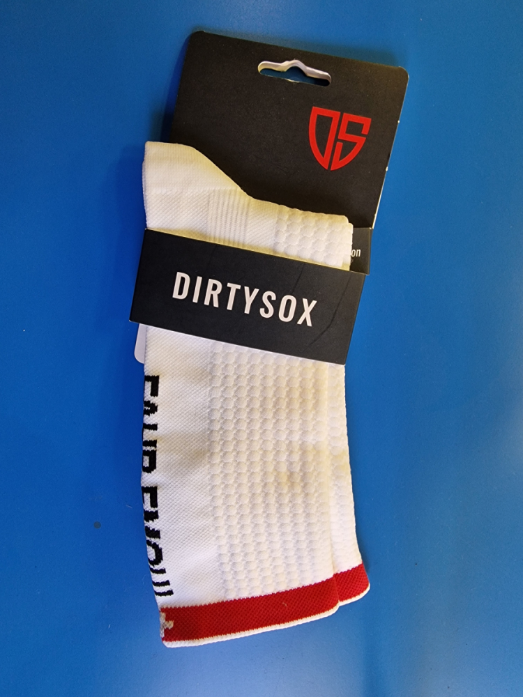 DirtySox Dirtysox Compress Switzerland Fahr emou! - Cycling socks 20 cm, Gr.XL