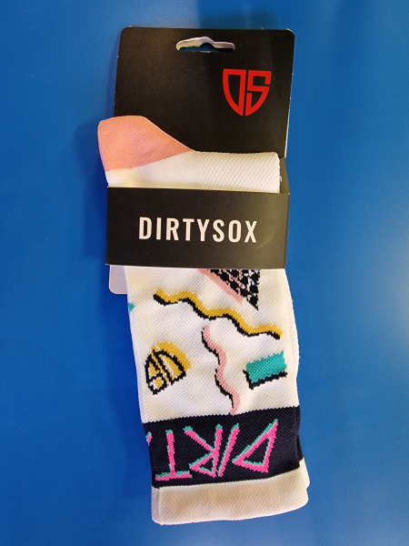 DirtySox Dirtysox 80s Cyclingsocks - White - 20cm, Gr.M