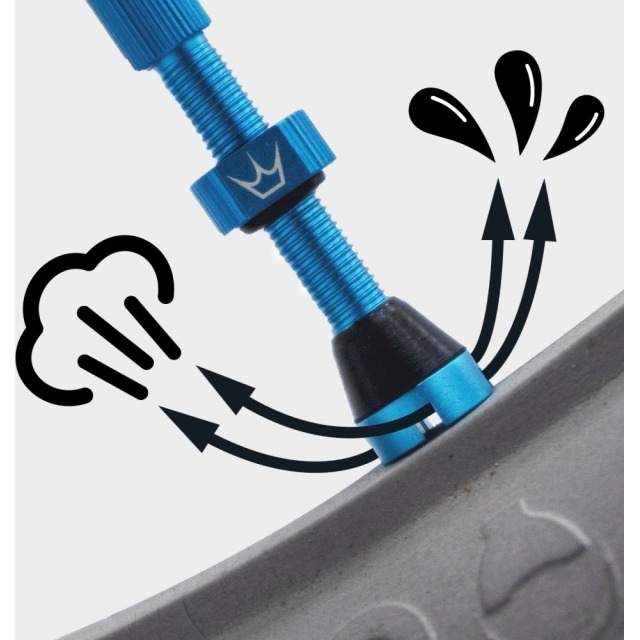 Peaty's Ventil, Chris King Tubeless MKII, 42mm, Marine Blau