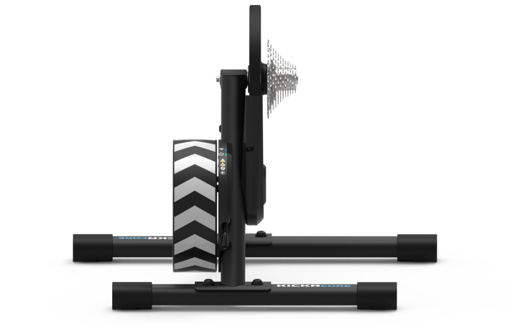 Wahoo KICKR CORE 2 Smart Trainer mit 11-fach Kassette.